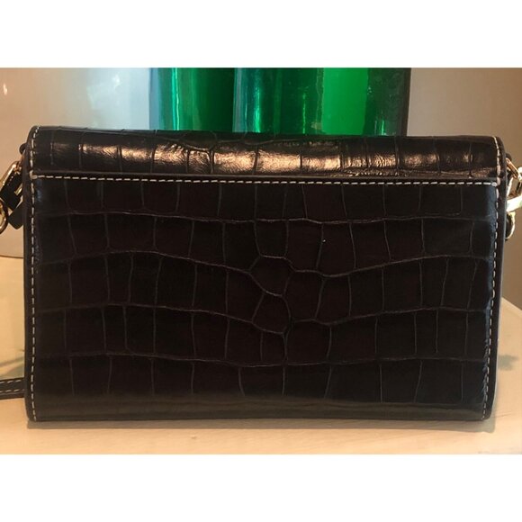 **SOLD**TORY BURCH Thea Embossed Web BROWN / Dark Mahogany Shoulder Crossbody - Picture 2 of 16